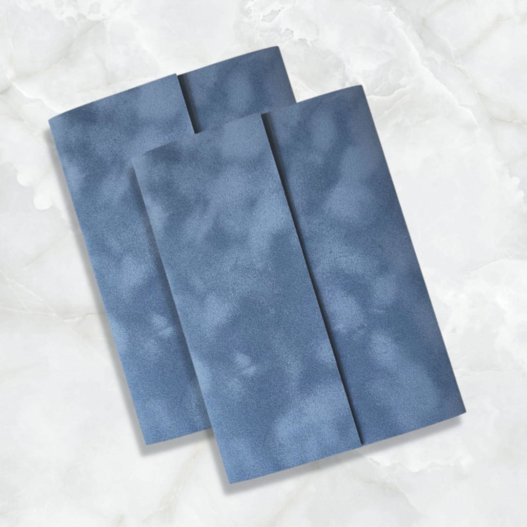 "French Blue Velvet Jacket for 5 x 7 Invitations (Set of 10)" - Invitation Jackets and Overlays in blue by Caroline Russo
