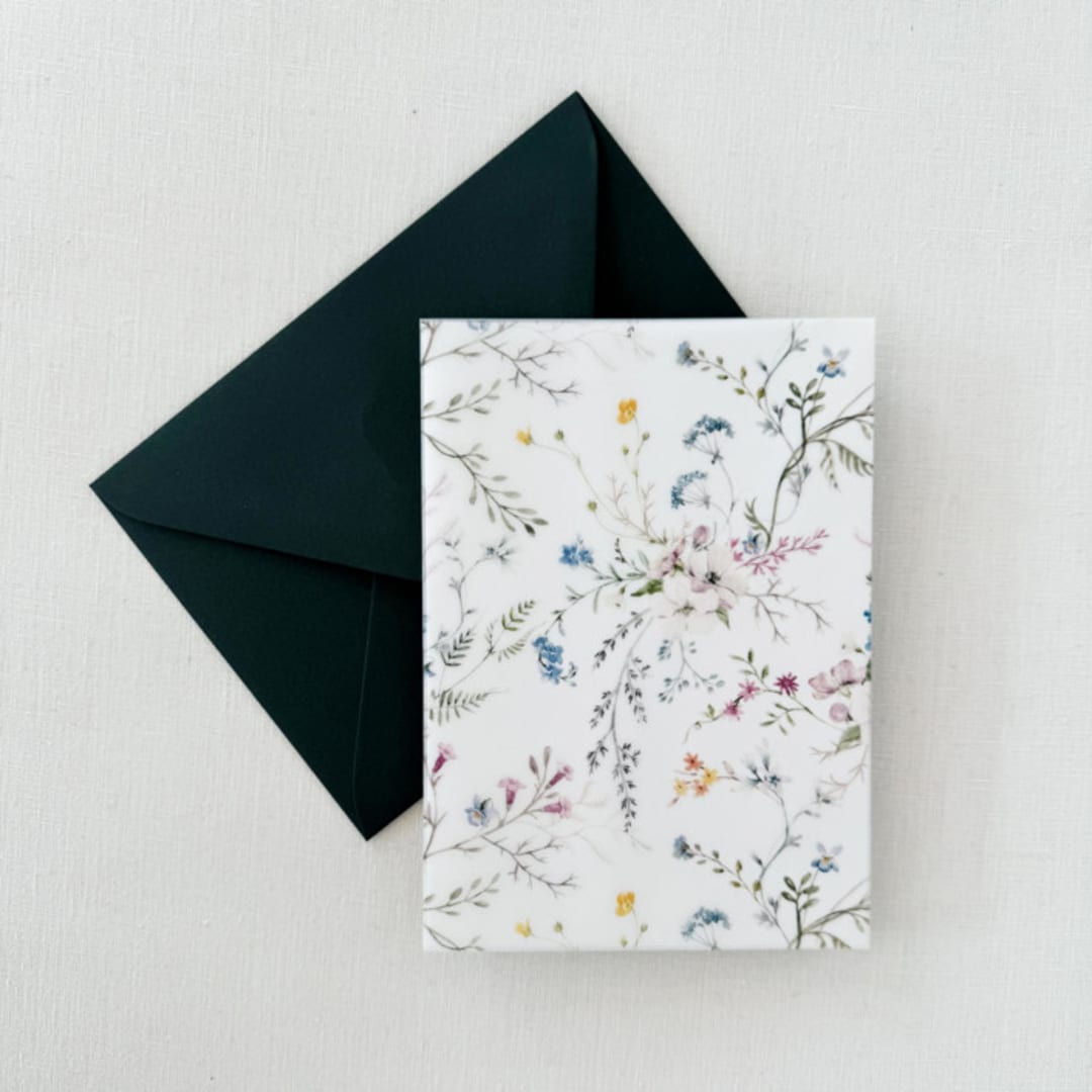 "Elegant Floral Wedding Invitation Vellum Jacket" - Invitation Jackets and Overlays in multicolorassorted-colors by Eva Friesen