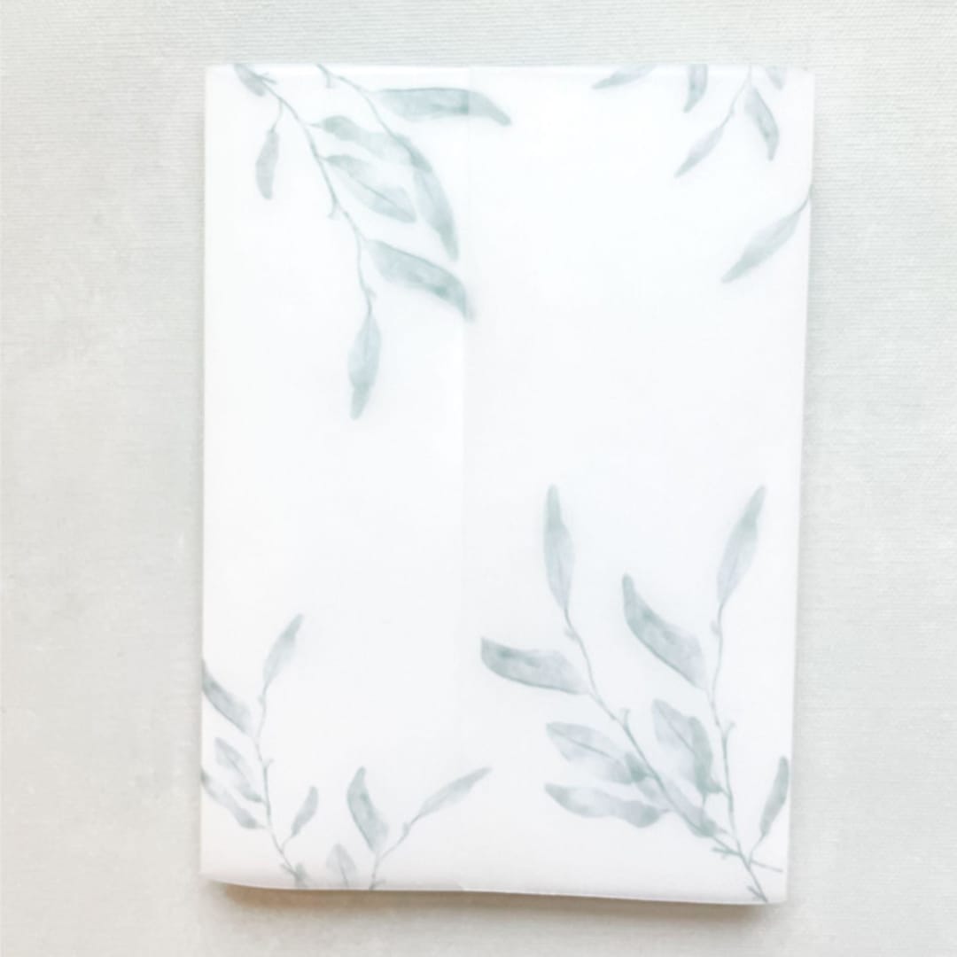 "Soft Leaves | Set of 10 Vellum Jackets" - Invitation Jackets and Overlays in clear by Nikki Turner