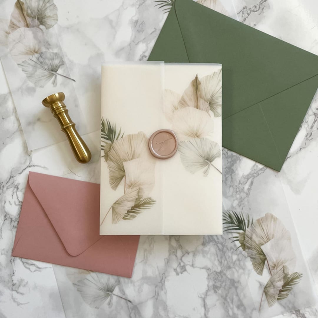 "Boho Vellum Wrap (10 Pack)" - Invitation Jackets and Overlays in clear by Carley Zuercher