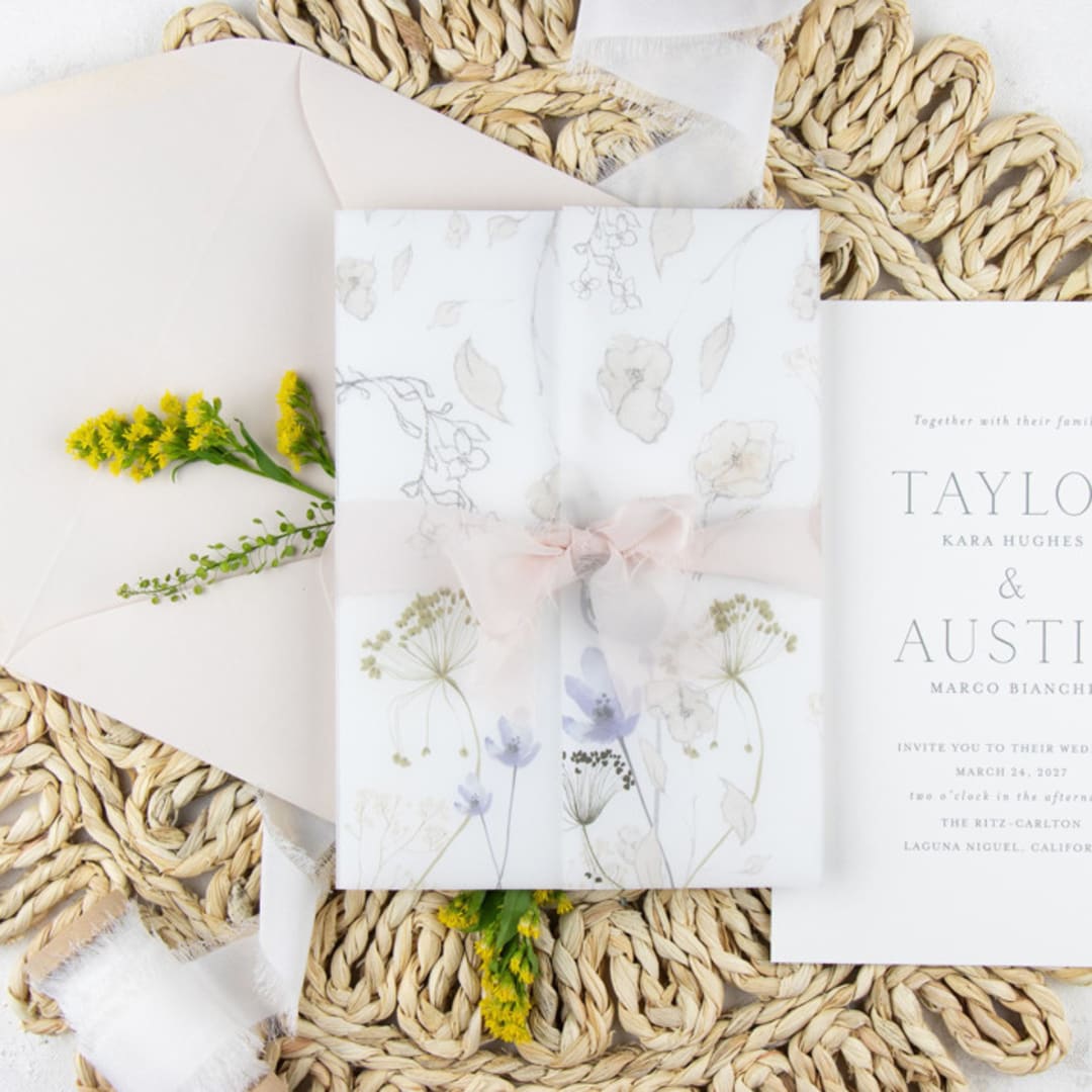 Wildflower Field Vellum Jackets | Size 5x7 | Set of 25