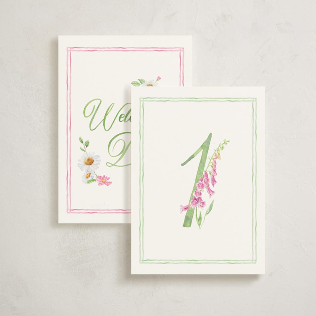 "Blooming Baby" - Baby Milestone Cards in Multi by Bayberry Kate - Front