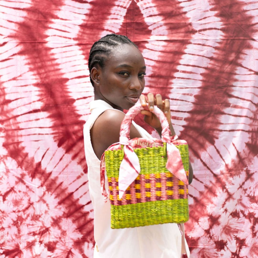 "Square Bag Small Green" - Decorative Storage in green by AKETEKETE