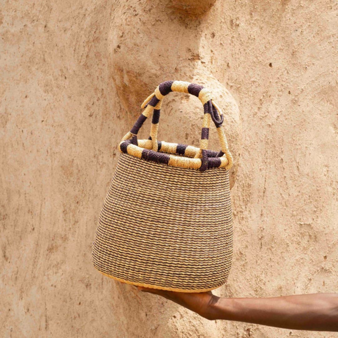 "Bowl Black/Natural Basket" - Decorative Storage in natural by AKETEKETE