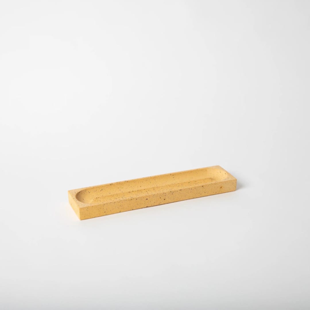 "Pencil Tray: Marigold Terrazzo" - Decorative Storage in yellow by Pretti.Cool