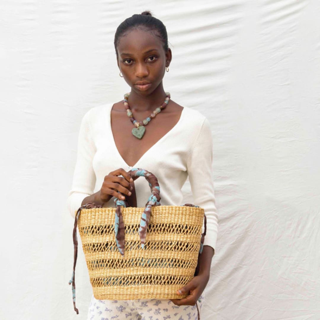 Ayine Bag Small in Brown/Peacock