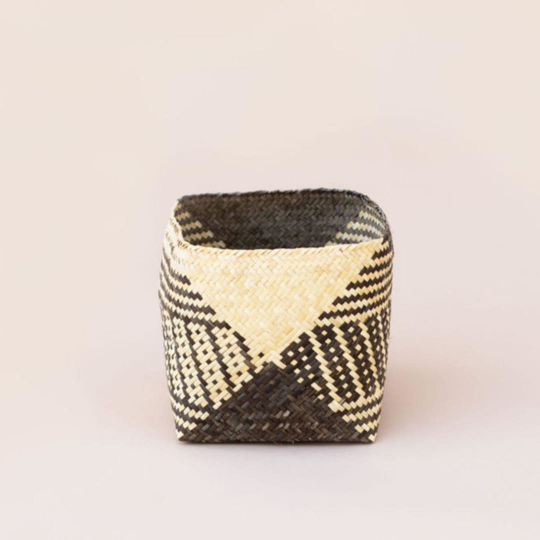 Natural Storage Basket |Stripe Noir