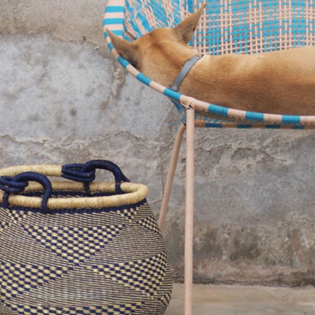 "Zoore Check Check Pattern Basket" - Decorative Storage in multicolor by AKETEKETE