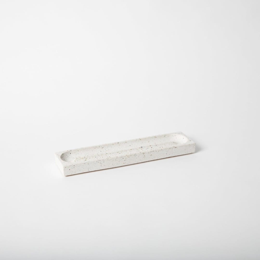 "Pencil Tray: White Terrazzo" - Decorative Storage in white by Pretti.Cool