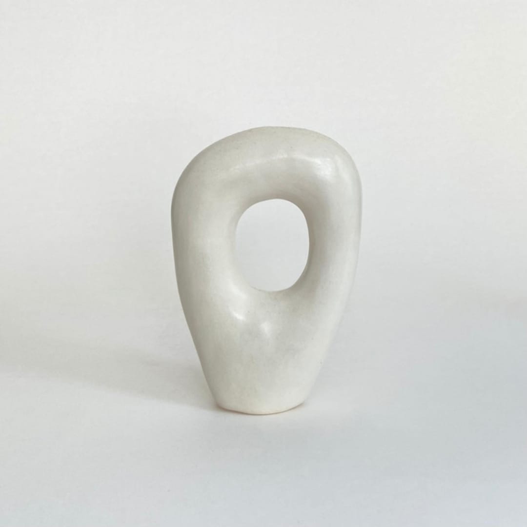 "Centered II" - Original Sculpture in white by Emily Meisler