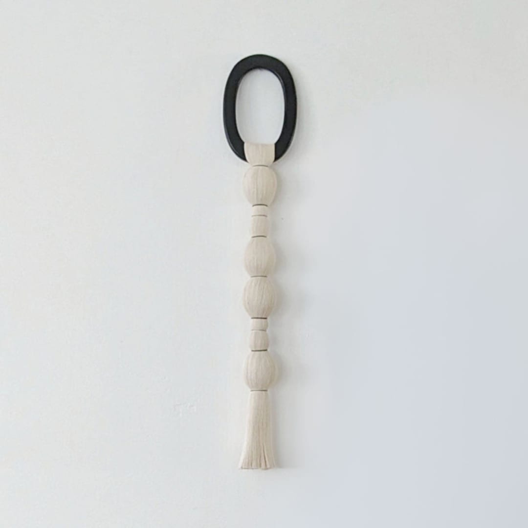 "VINCULUM Collection© V, Rope Wall Sculpture, Fiber Art with Modern Black Details" - Original Sculpture in multicolorassorted-colors by Damaris Kovach