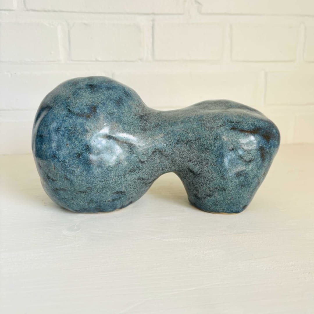 "Moeraki Boulders" - Original Sculpture in blue by Nina Leth