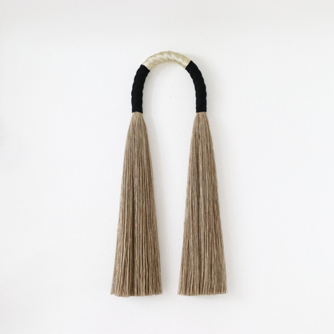 "Jute Arch with Gold" - Original Sculpture in natural by Bharti Trivedi