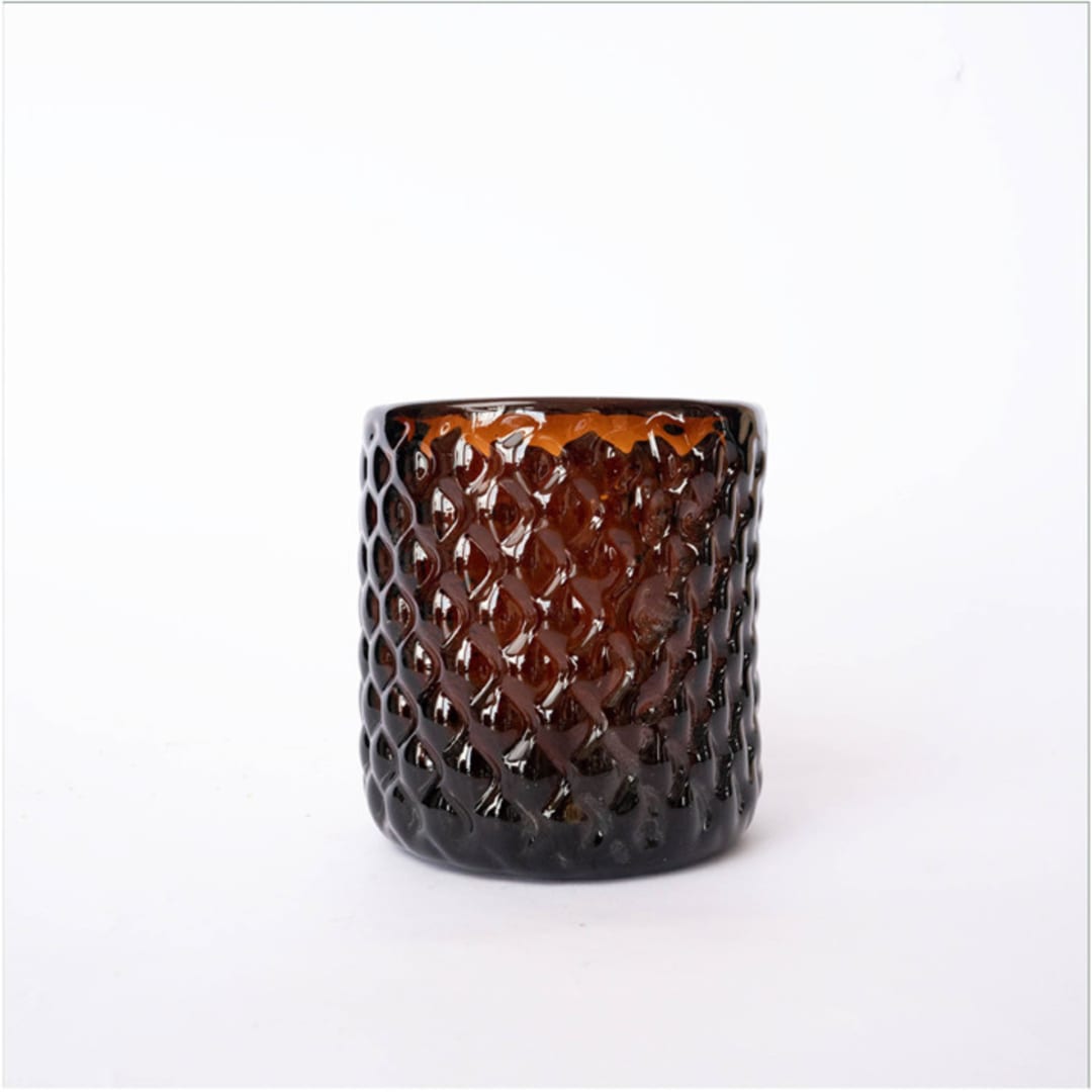"Bruma Amber Glass Set of 2 - Artisan Blown Glassware from Colombia" - Glassware in brown by Powered By People