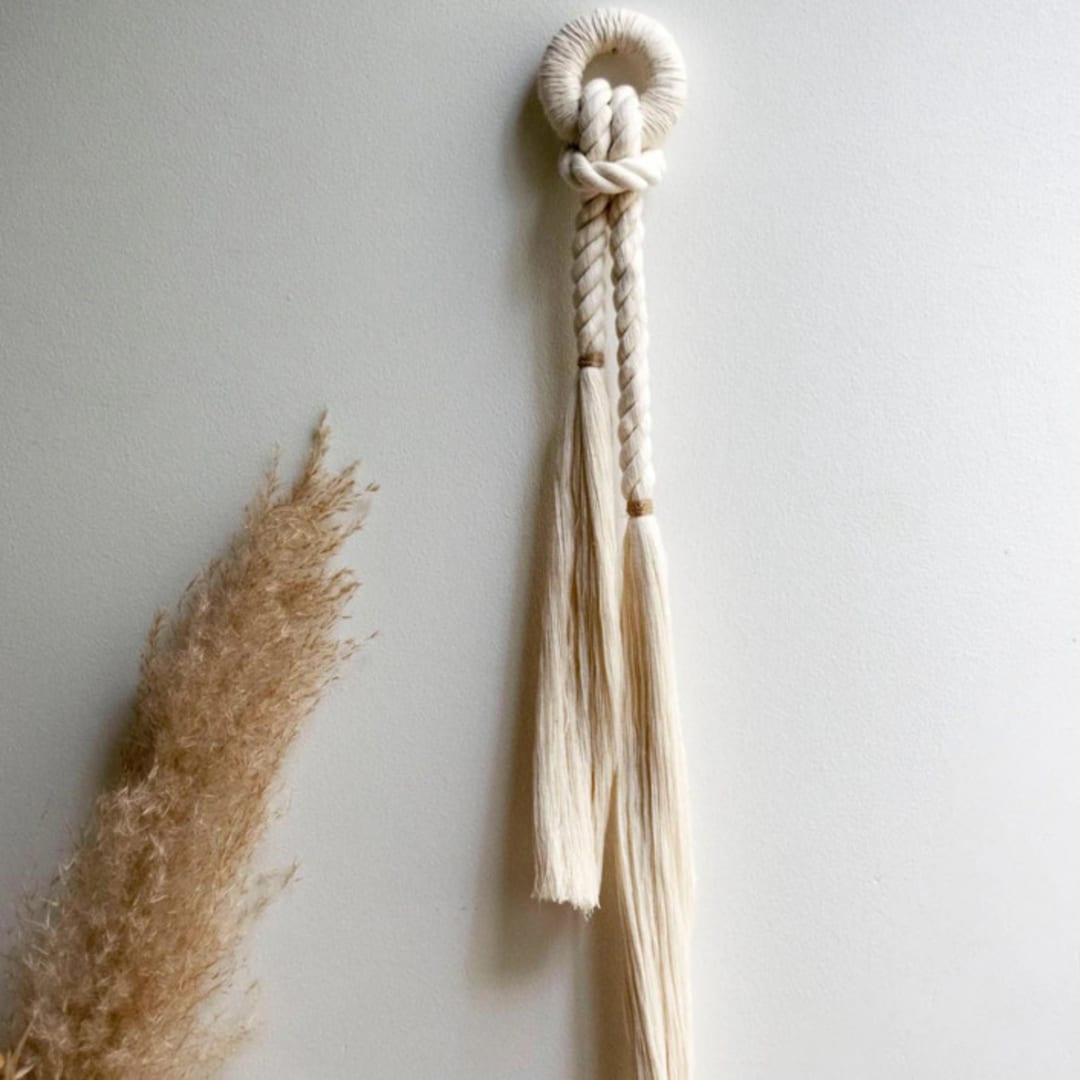 "Emma Petite Collection Wall Hanging" - Original Textile Art in white by Powered By People