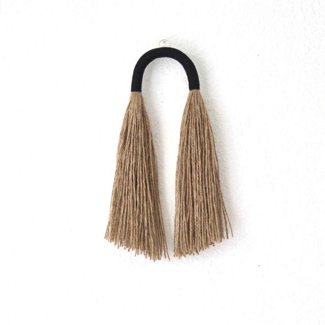 "Small Jute tassel" - Original Textile Art in black by Bharti Trivedi