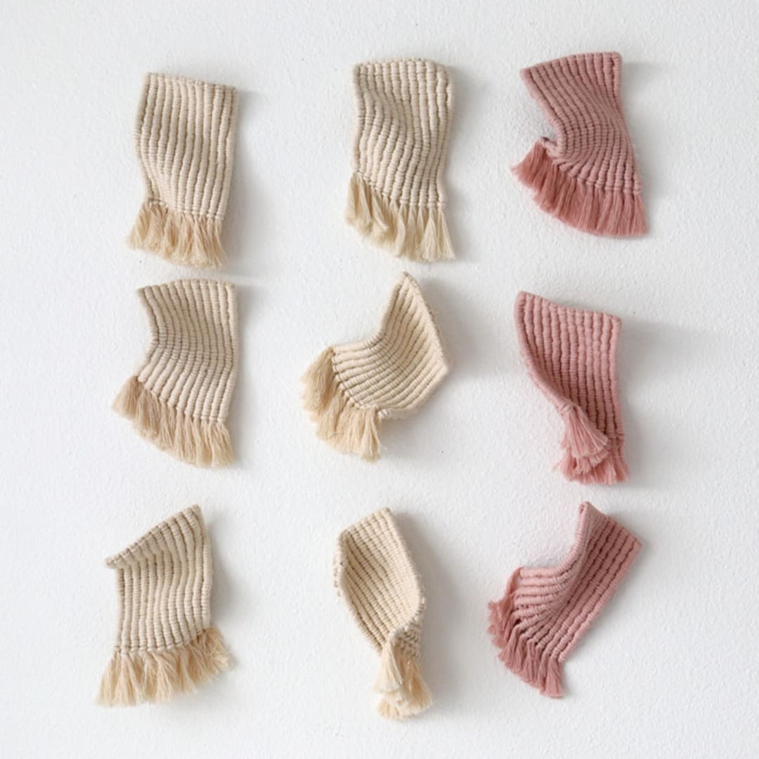 "Whimsical Waves" - Original Textile Art in natural by Bharti Trivedi