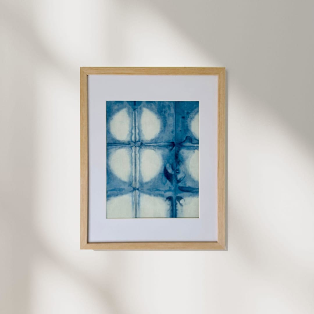 "Indigo Echoes" - Original Textile Art in blue by Hilary L Hahn