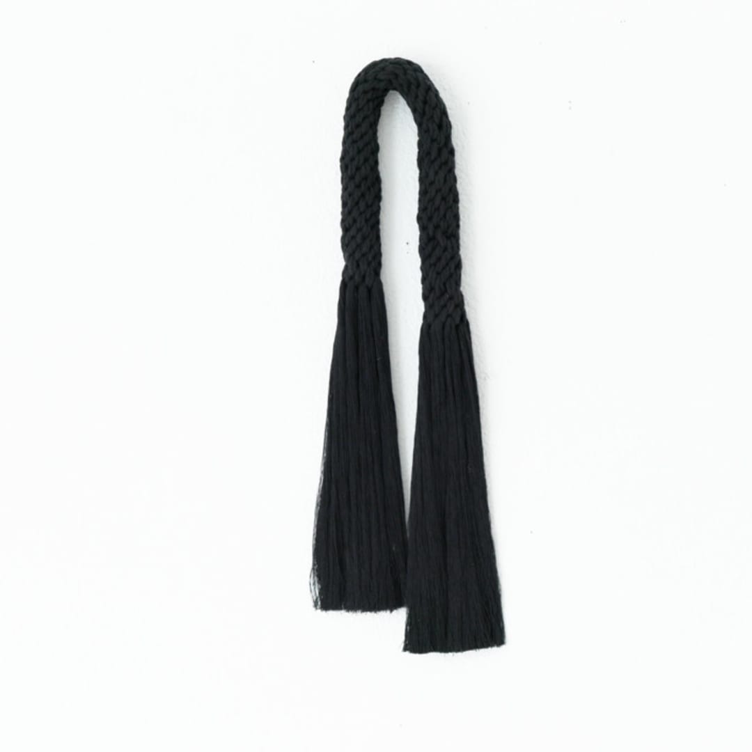 "Knotted rope arch in black" - Original Textile Art in black by Bharti Trivedi