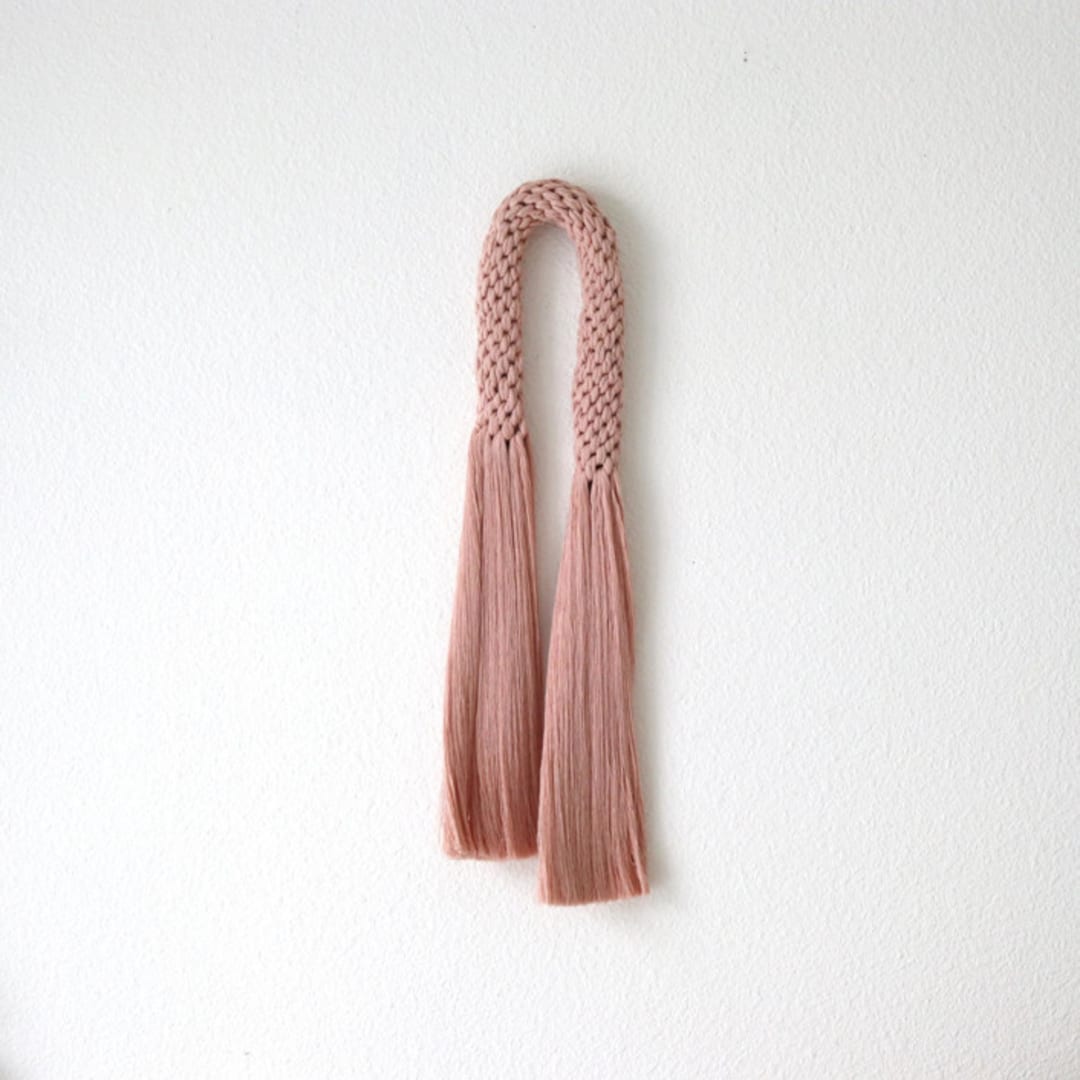 "Rope arch in Peach" - Original Textile Art in pink by Bharti Trivedi