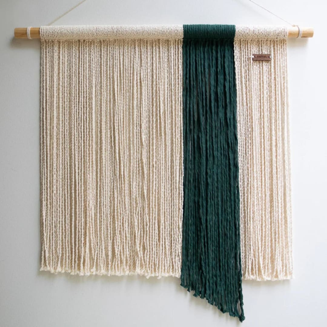 "Green Moving Wall Hanging" - Original Textile Art in green by Powered By People