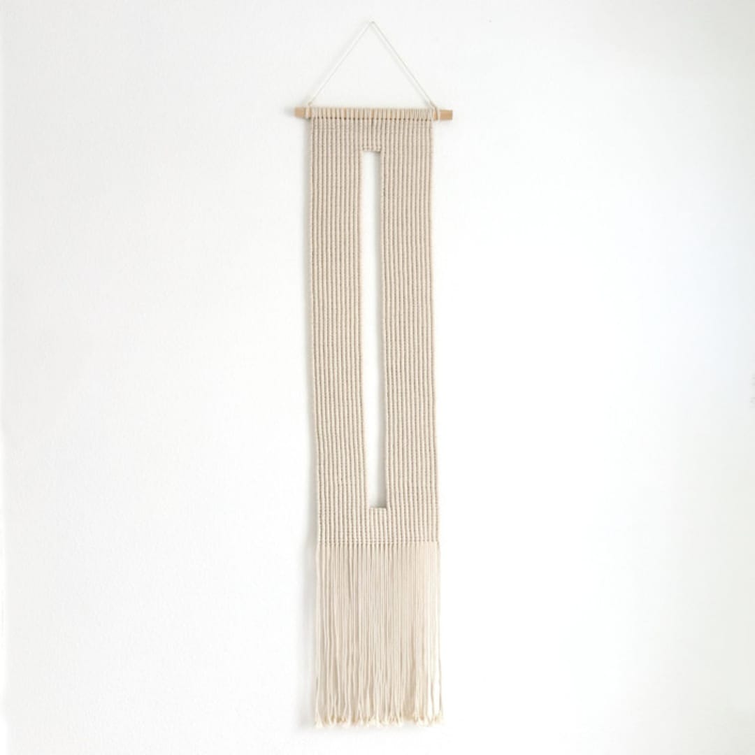"Keyhole Wall Hanging" - Original Textile Art in natural by Bharti Trivedi