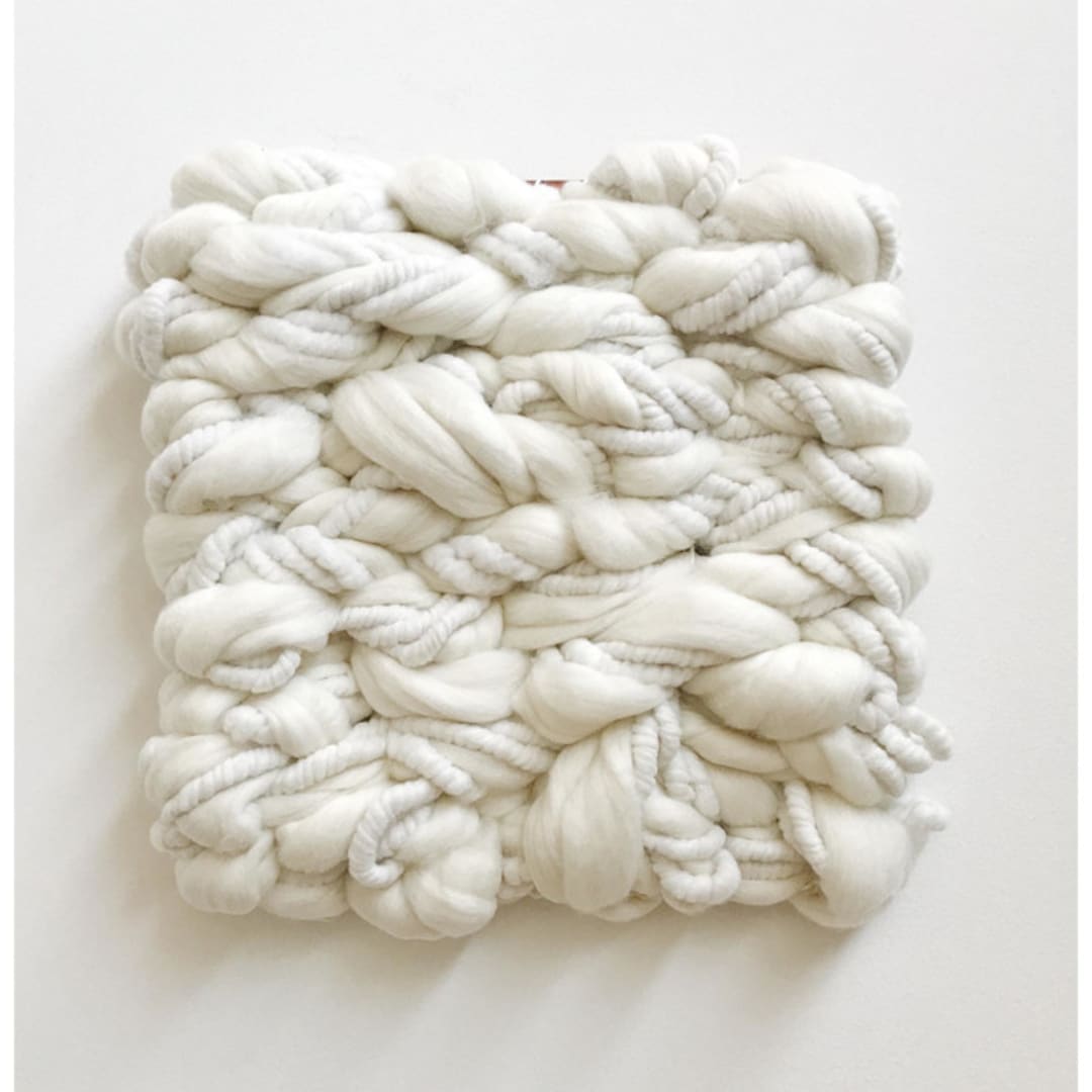 "Snow" - Original Textile Art in white by Meghan Shimek