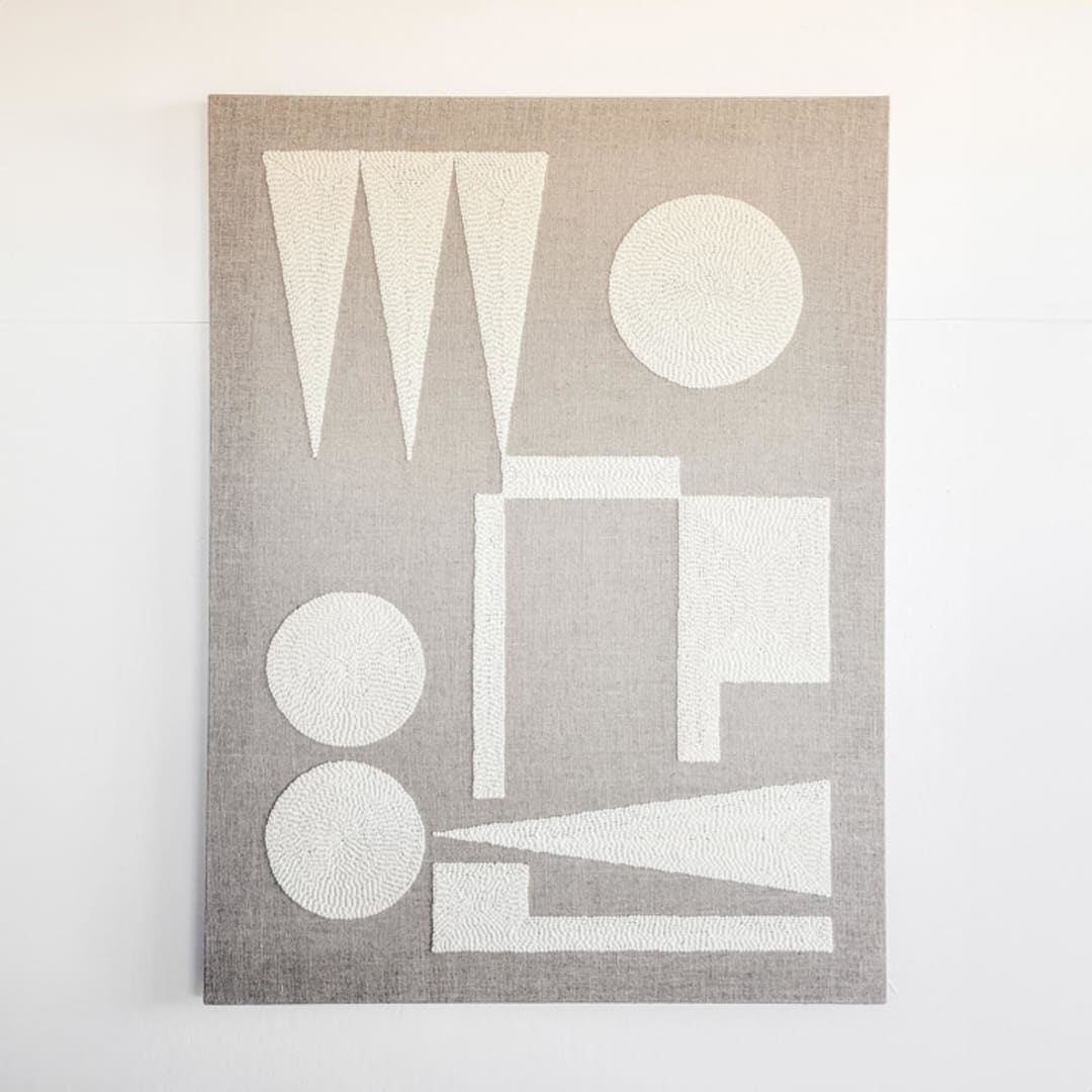 "#94903" - Original Textile Art in beige by Bryn Wears-Fitipaldi