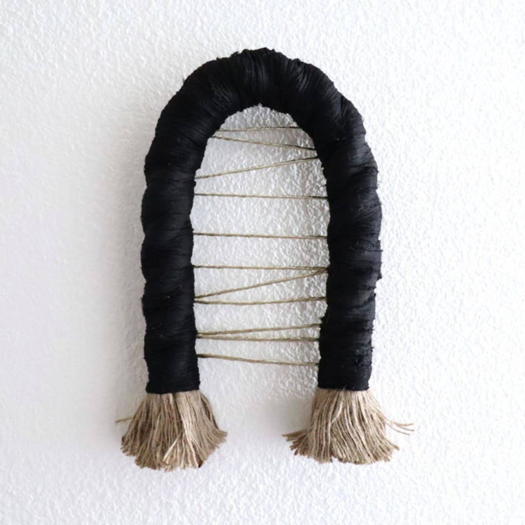 "Arch Sculpture" - Original Textile Art in black by Bharti Trivedi