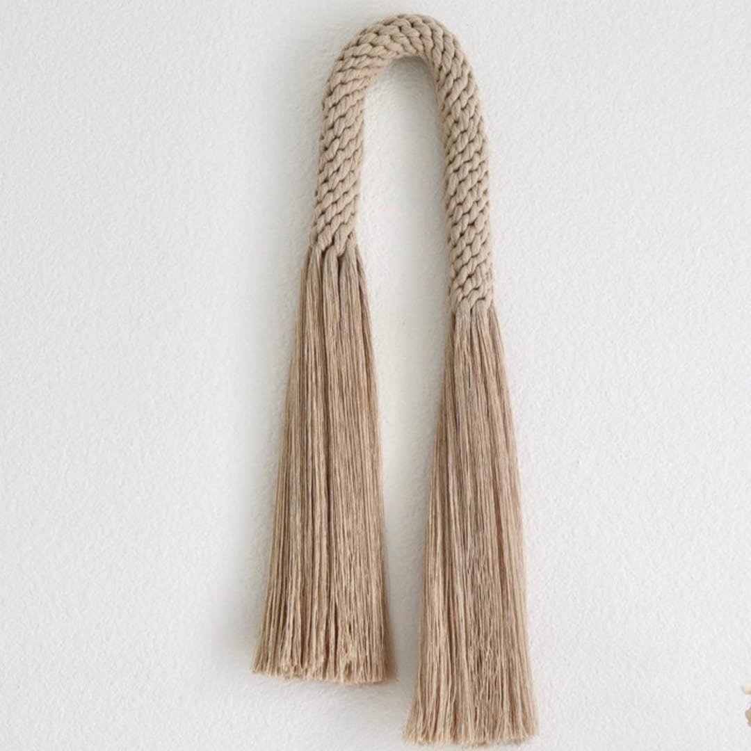 "Rope Arch- Oatmeal Aarya" - Original Textile Art in beige by Bharti Trivedi
