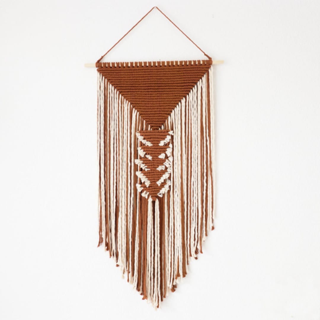 "Fiber Art Wall Hanging - Pyramid" - Original Textile Art in multicolor by Bharti Trivedi