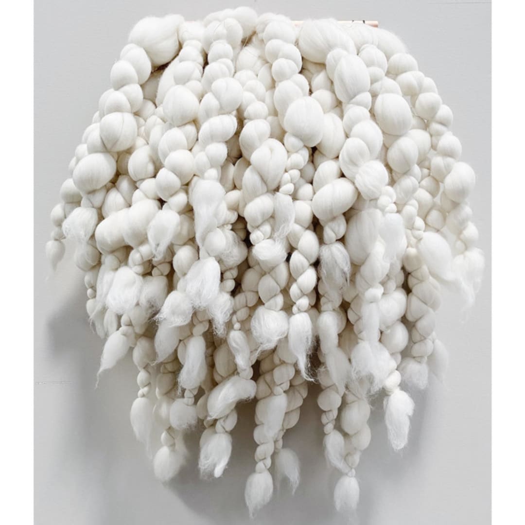 "Wrapped" - Original Textile Art in white by Meghan Shimek