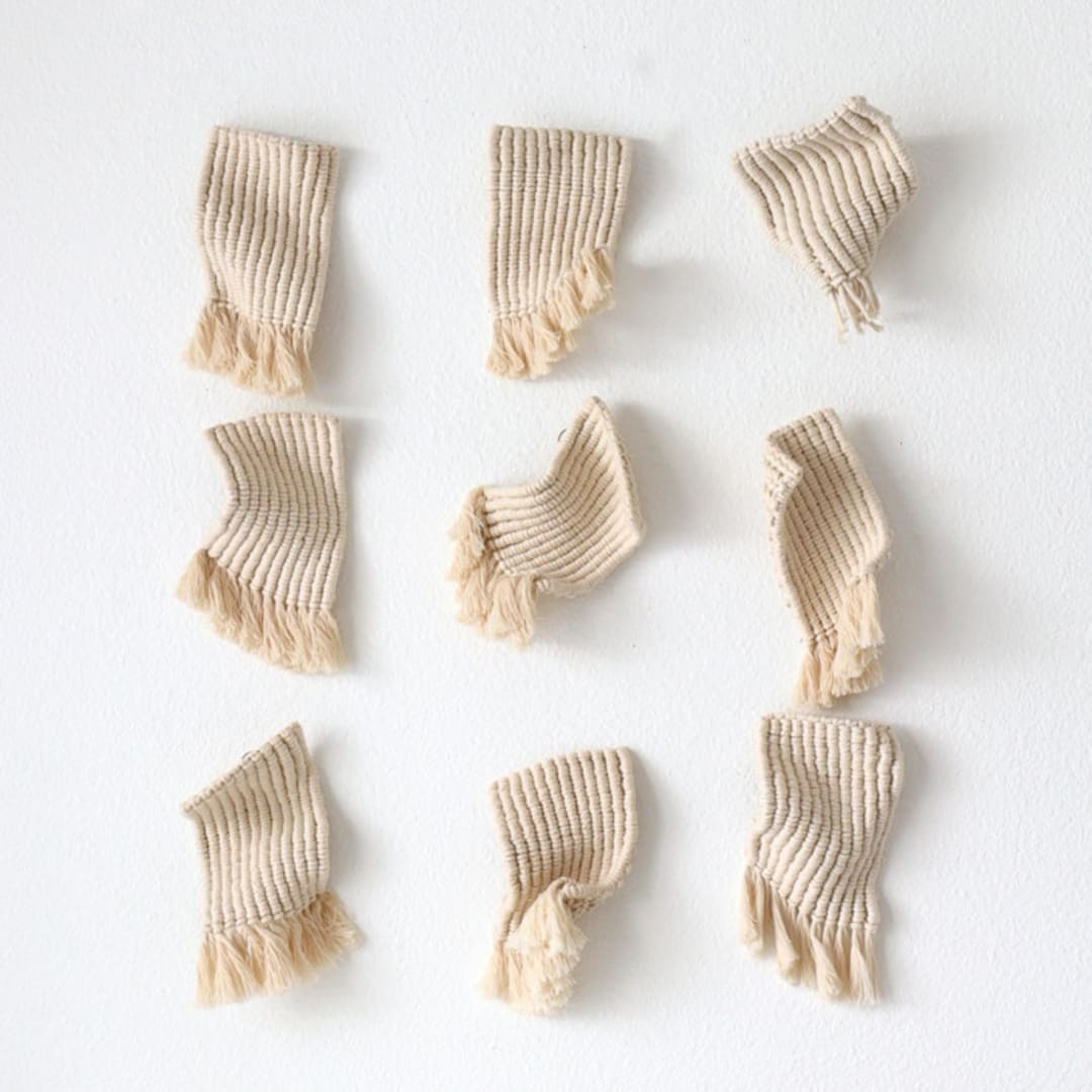 "Whimsical Waves II" - Original Textile Art in natural by Bharti Trivedi
