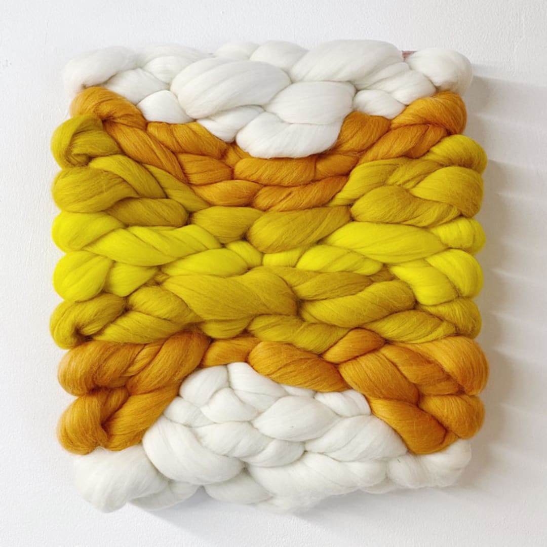 "Sunset" - Original Textile Art in yellow by Meghan Shimek