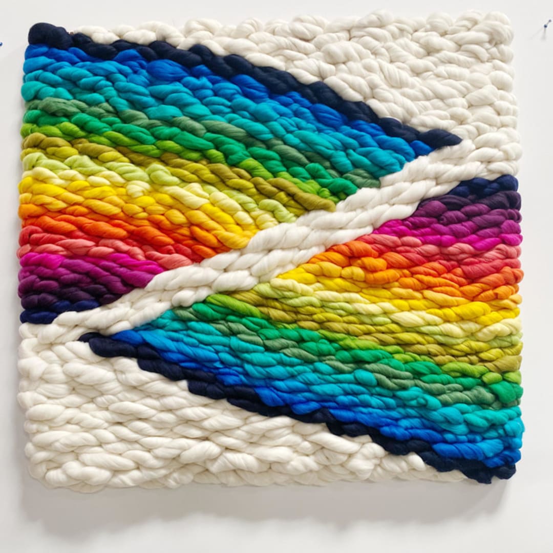 "rainbows" - Original Textile Art in multicolor by Meghan Shimek