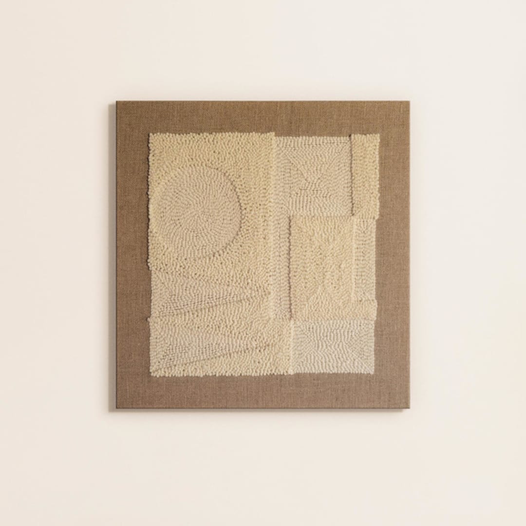 "#60647" - Original Textile Art in white by Bryn Wears-Fitipaldi