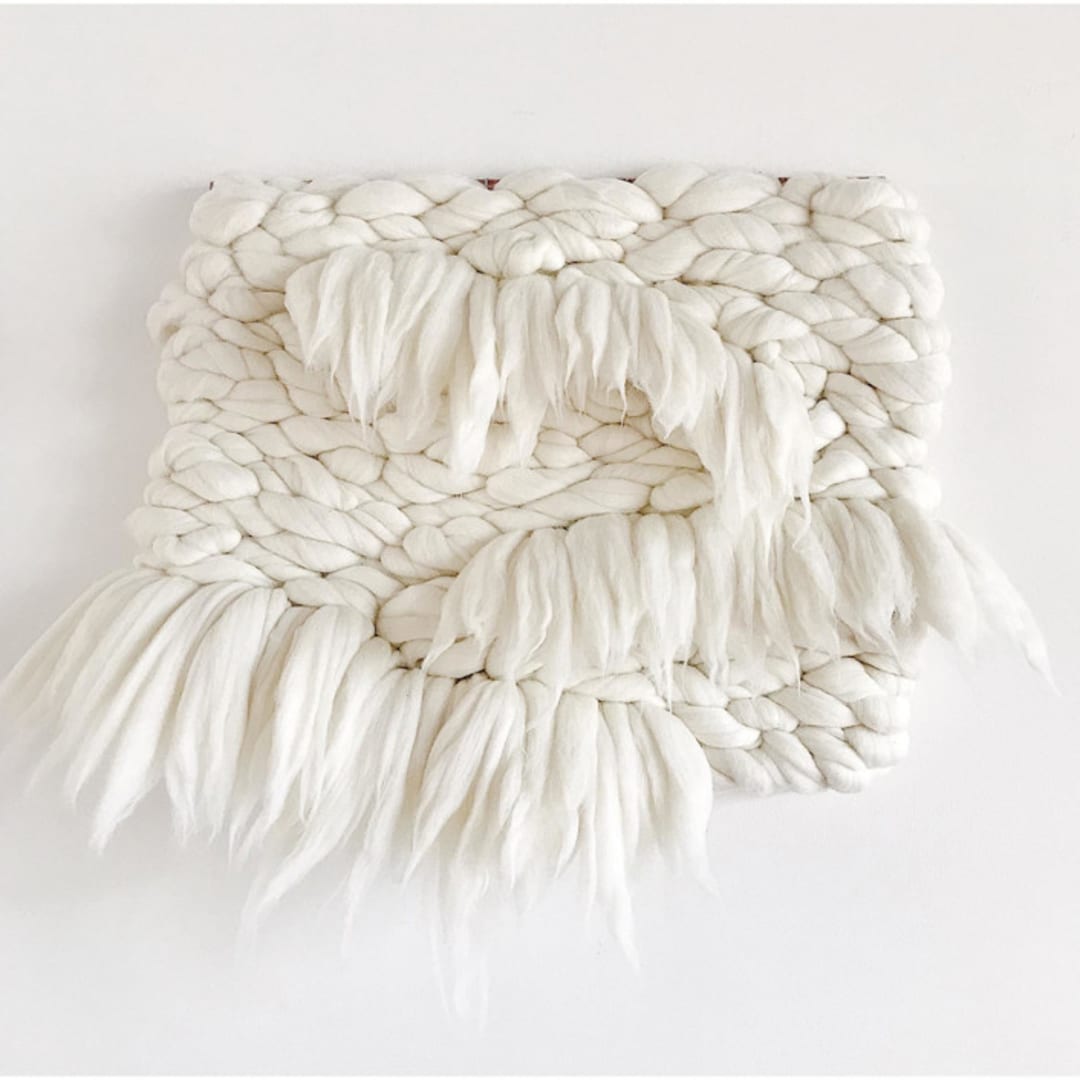 "Roots" - Original Textile Art in white by Meghan Shimek