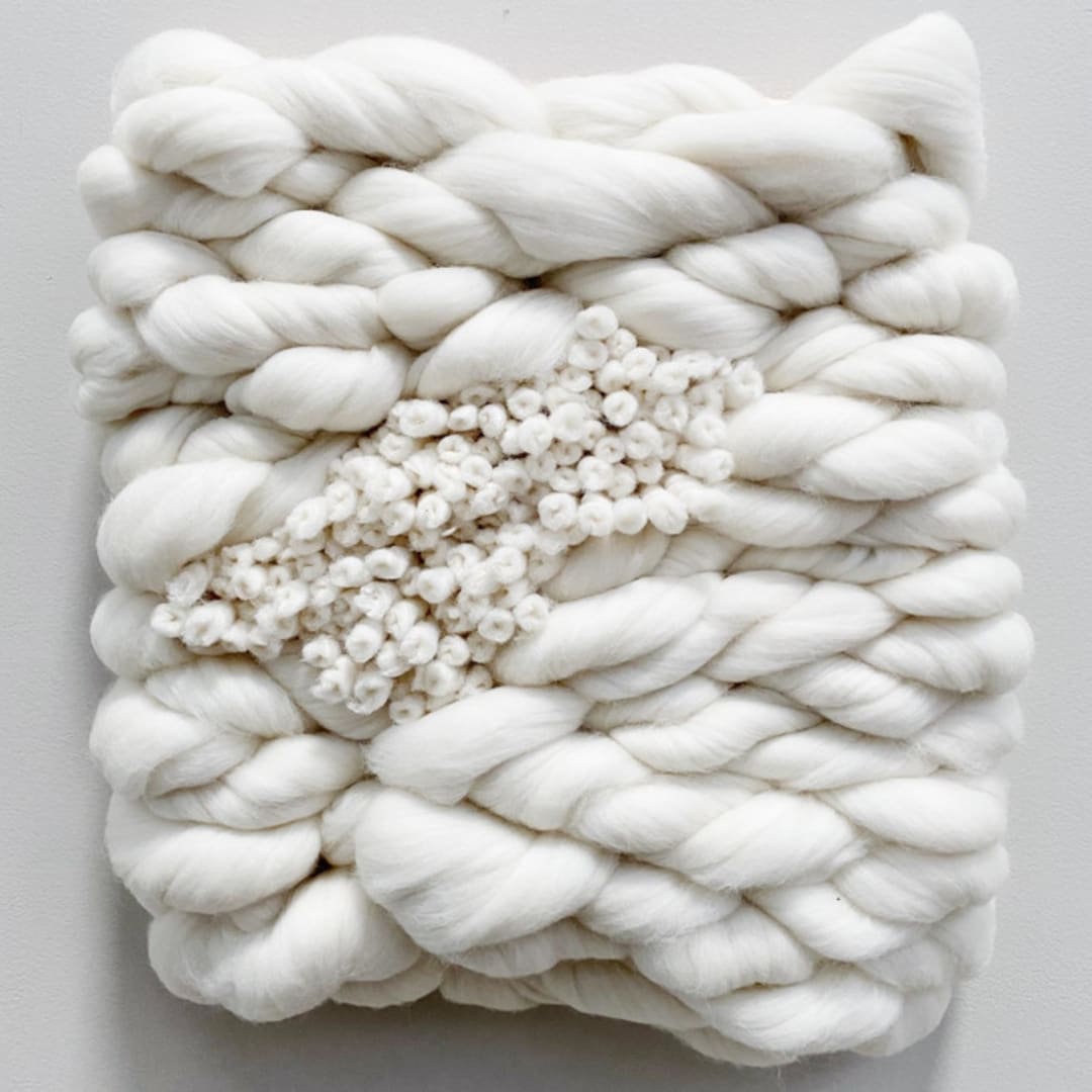 "Sea" - Original Textile Art in white by Meghan Shimek