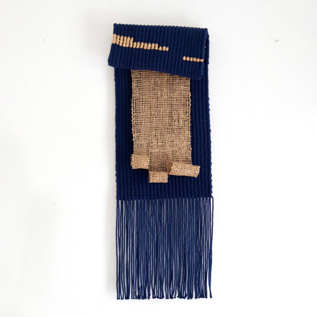 "Sand by the Sea" - Original Textile Art in blue by Bharti Trivedi