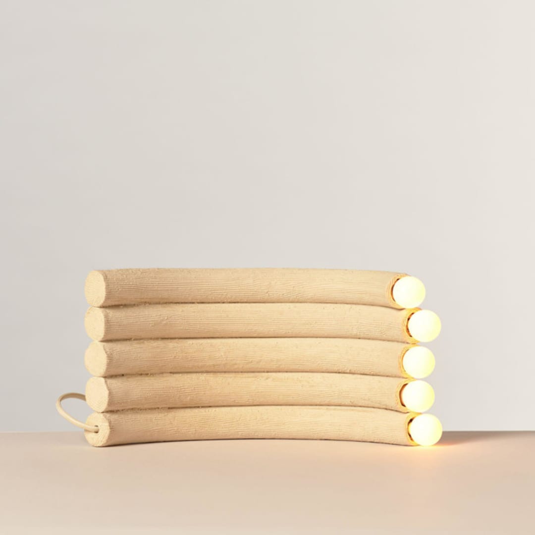 "The Wave Lamp" - Table Lamps in beige by Rory Pots