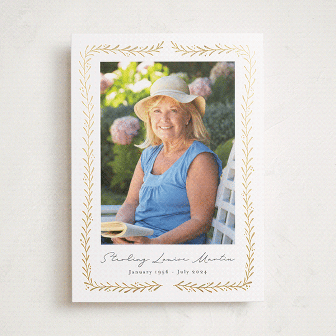 "Delicate Frame" - Foil Press Memorial Cards in Winter by Kristen Knechtel - Front