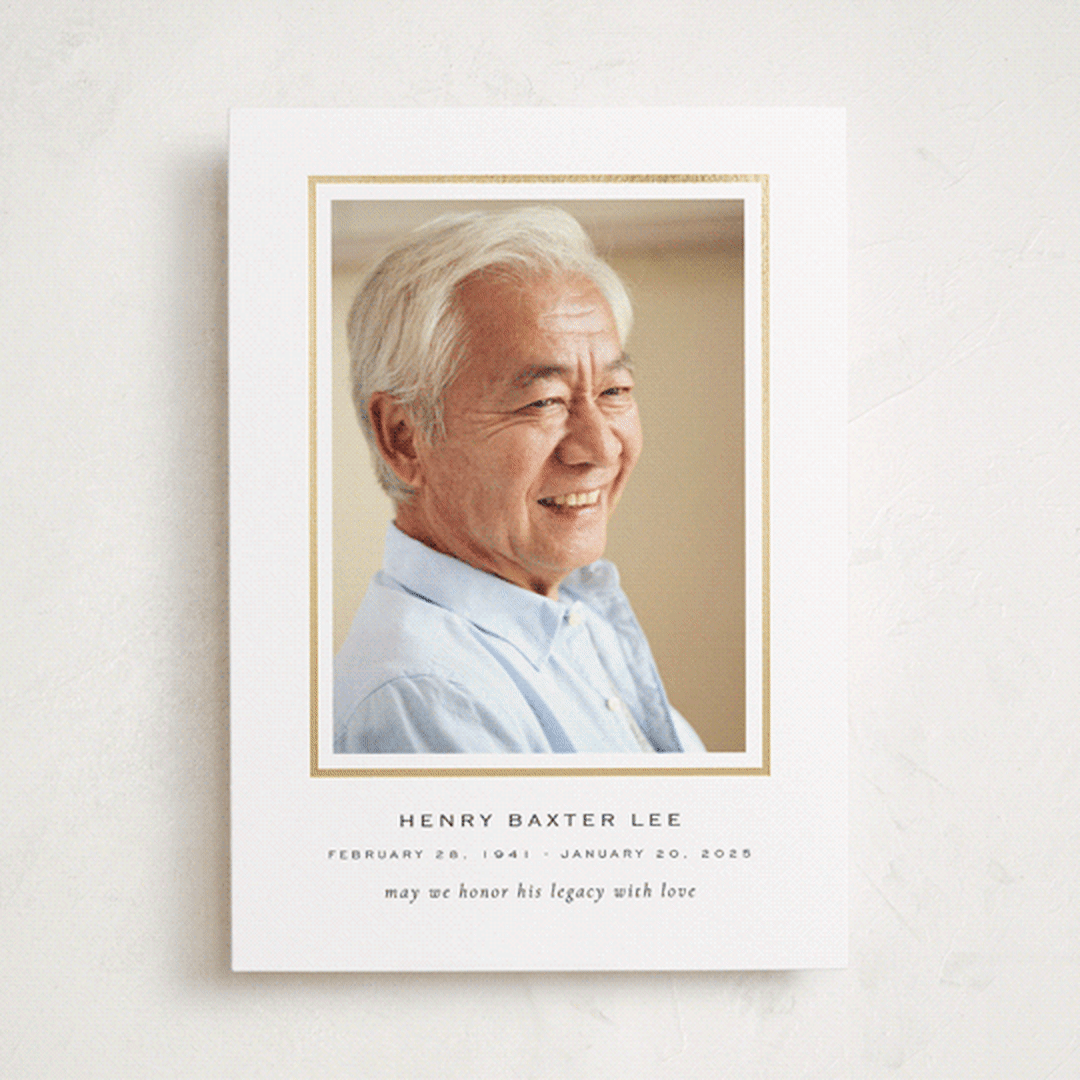 "l e g a c y" - Foil Press Memorial Cards in Cloud by Sara Hicks Malone - Front