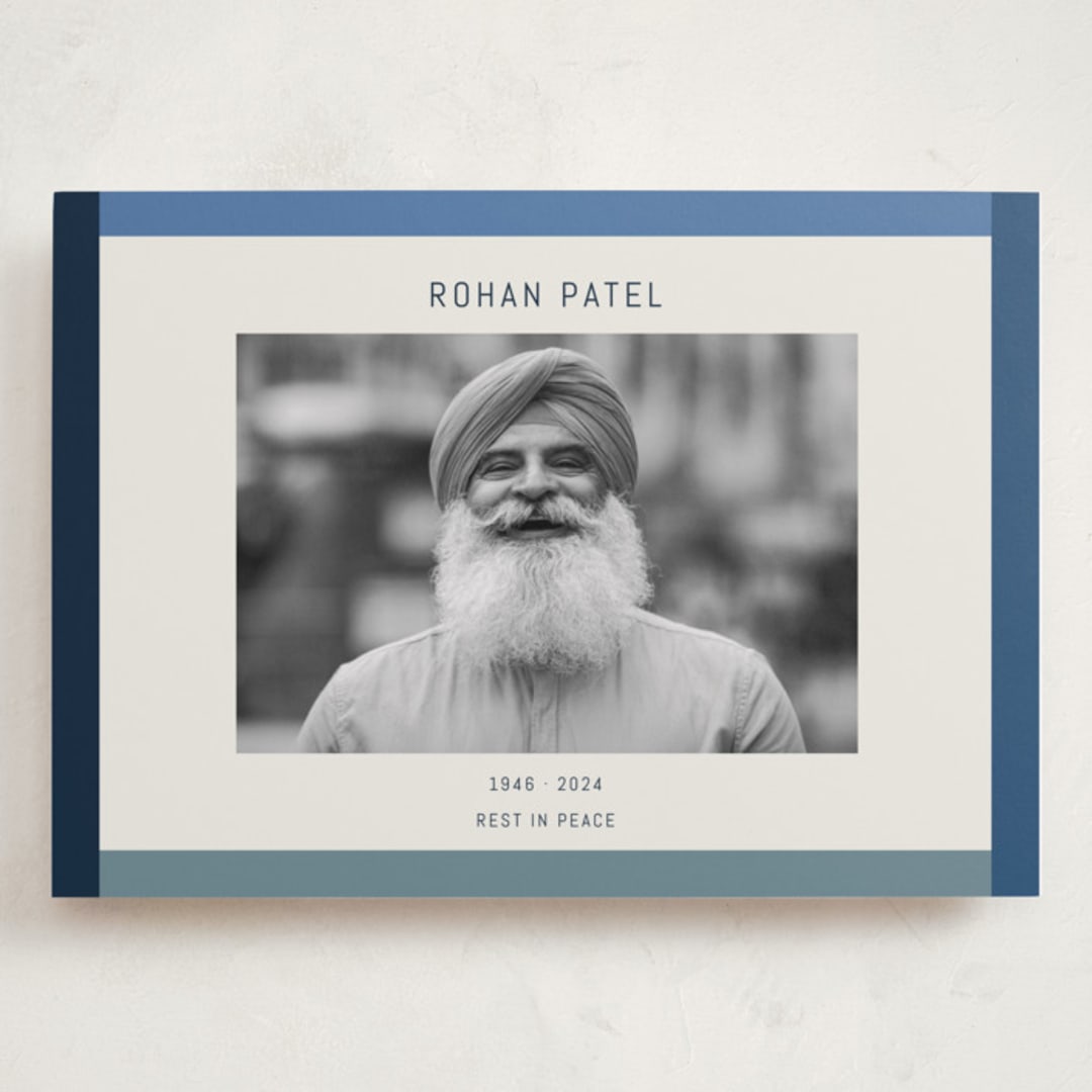 "Wide Frame" - Memorial Cards in Ocean by Kelly Watkins - Front