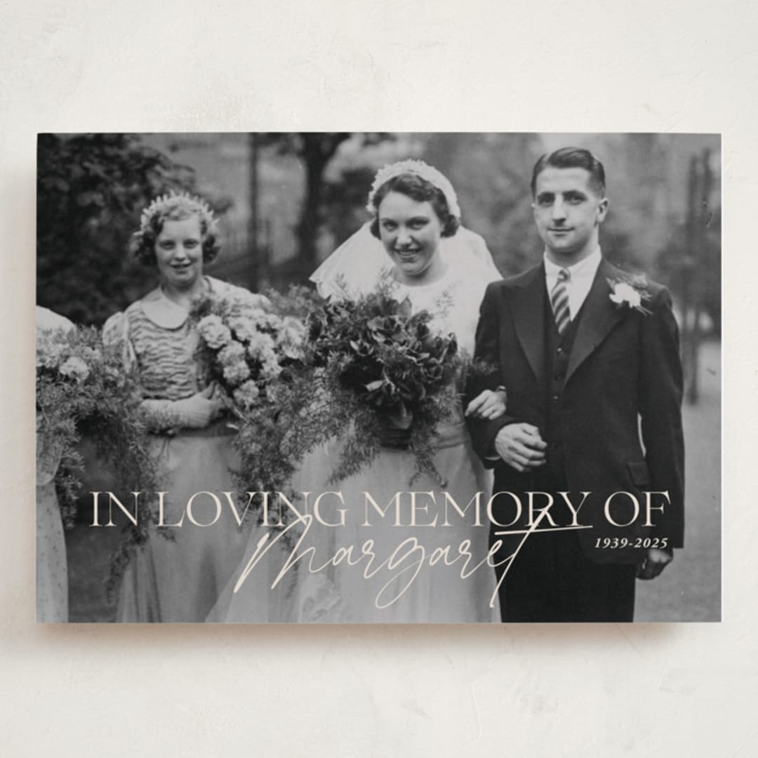 "Beloved and Remembered" - Memorial Cards in Almond by Sabrin Deirani - Front