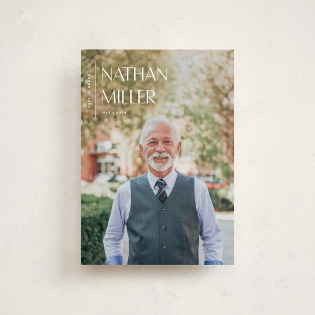 "Editorial Modern" - Memorial Cards in Chalk by Anupama - Front