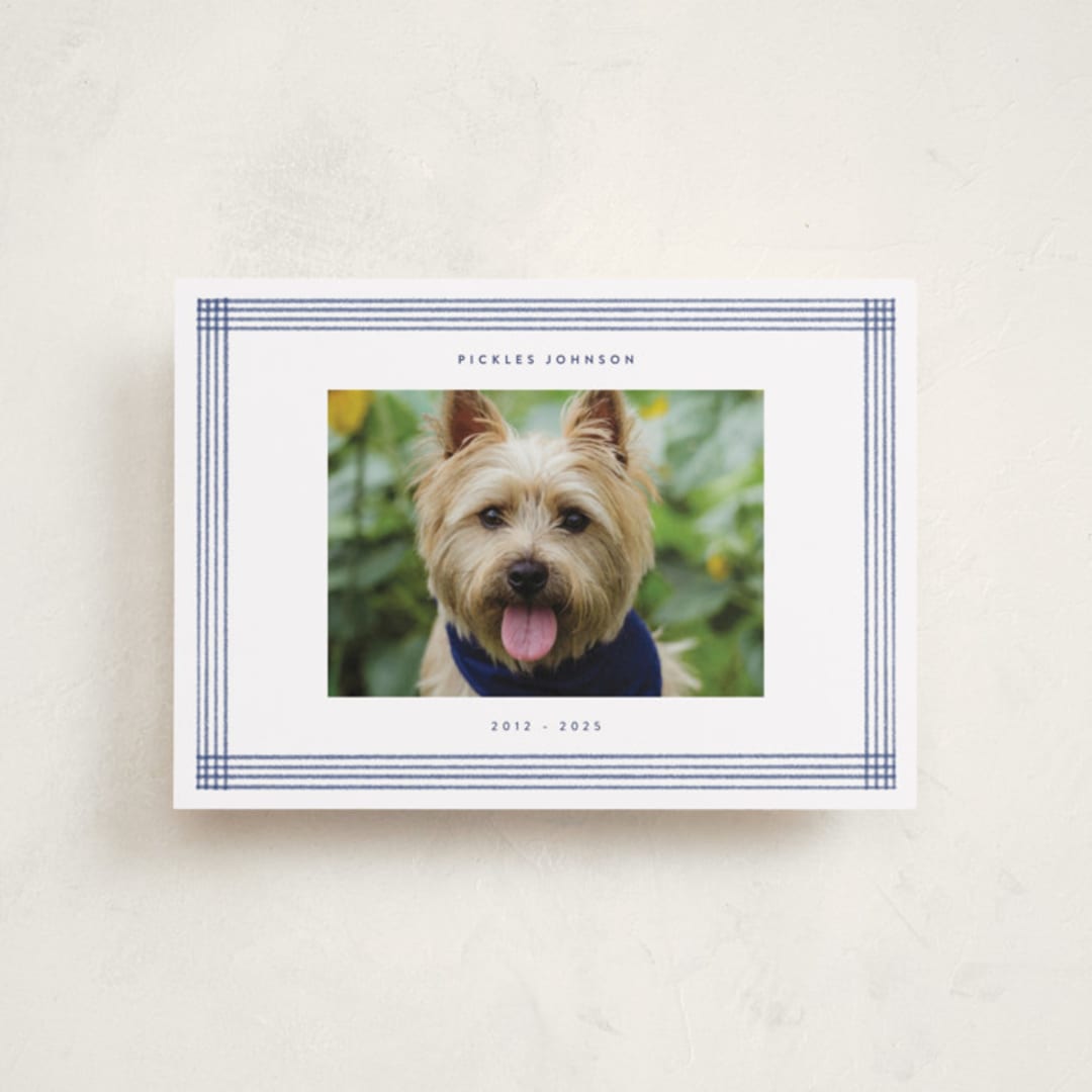 "Pencil Lines" - Memorial Cards in Jeans by Adelyn T. - Front