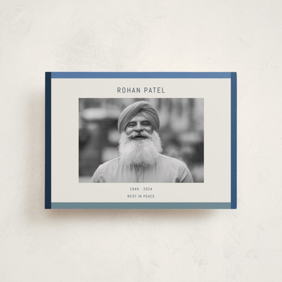 "Wide Frame" - Memorial Cards in Ocean by Kelly Watkins - Front