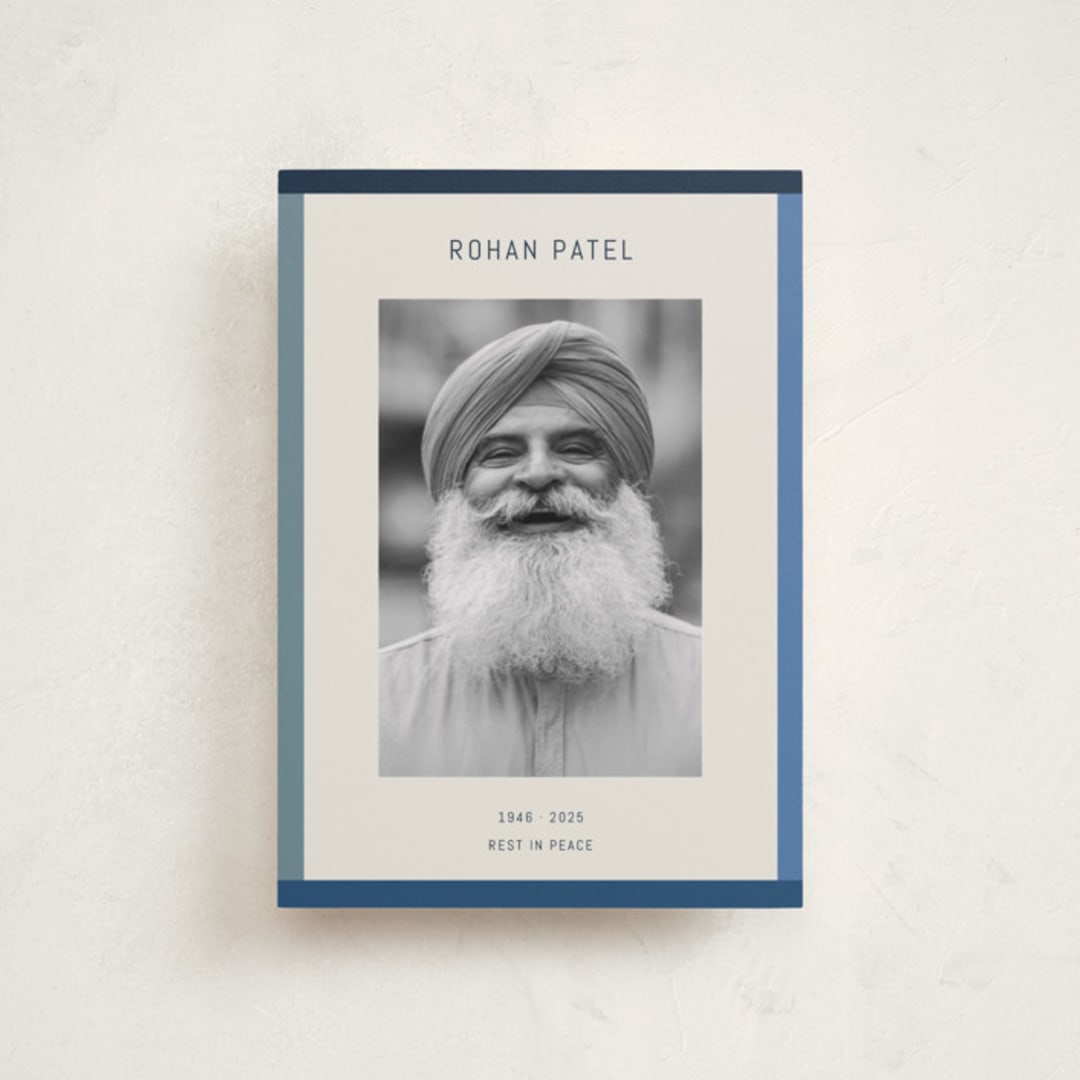 "Wide Frame" - Memorial Cards in Ocean by Kelly Watkins - Front