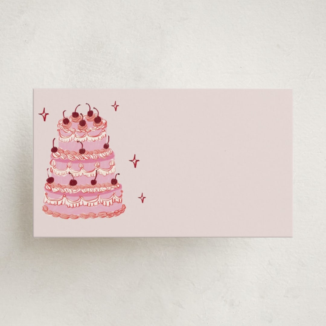 "vintage wedding cake" - Mini Note Cards in Blush by Cass Loh - Front