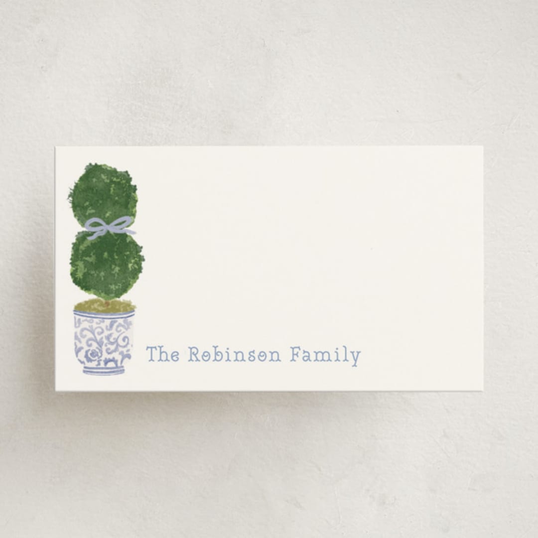 "Topiary" - Mini Note Cards in Periwinkle by Jenna Holcomb - Front